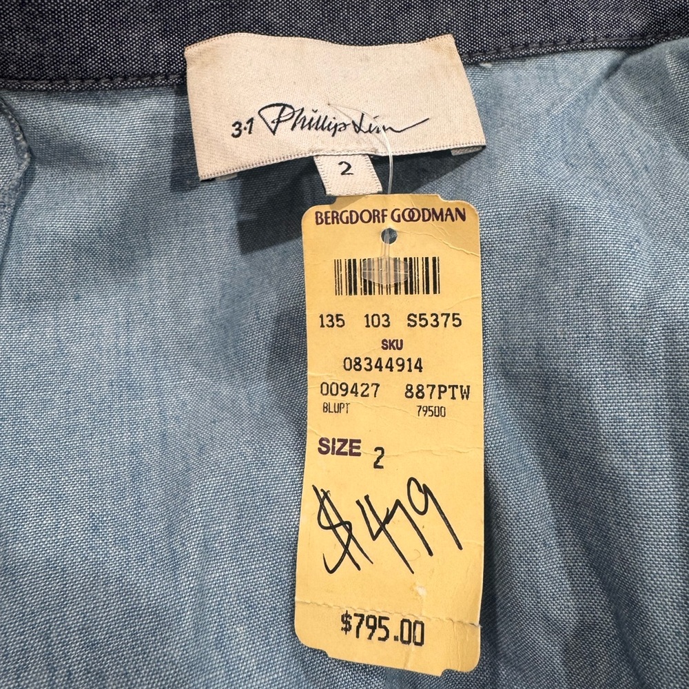 NWT Vintage 3.1 Phillip Lim Blue Patchwork Jumpsuit - Picture 5 of 8